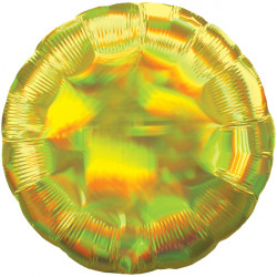 Yellow Iridescent Round Standard Holographic S40 Flat A