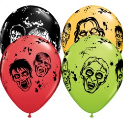 Zombies 11" Red, Goldenrod, Onyx Black & Lime Green (25ct) Ygx